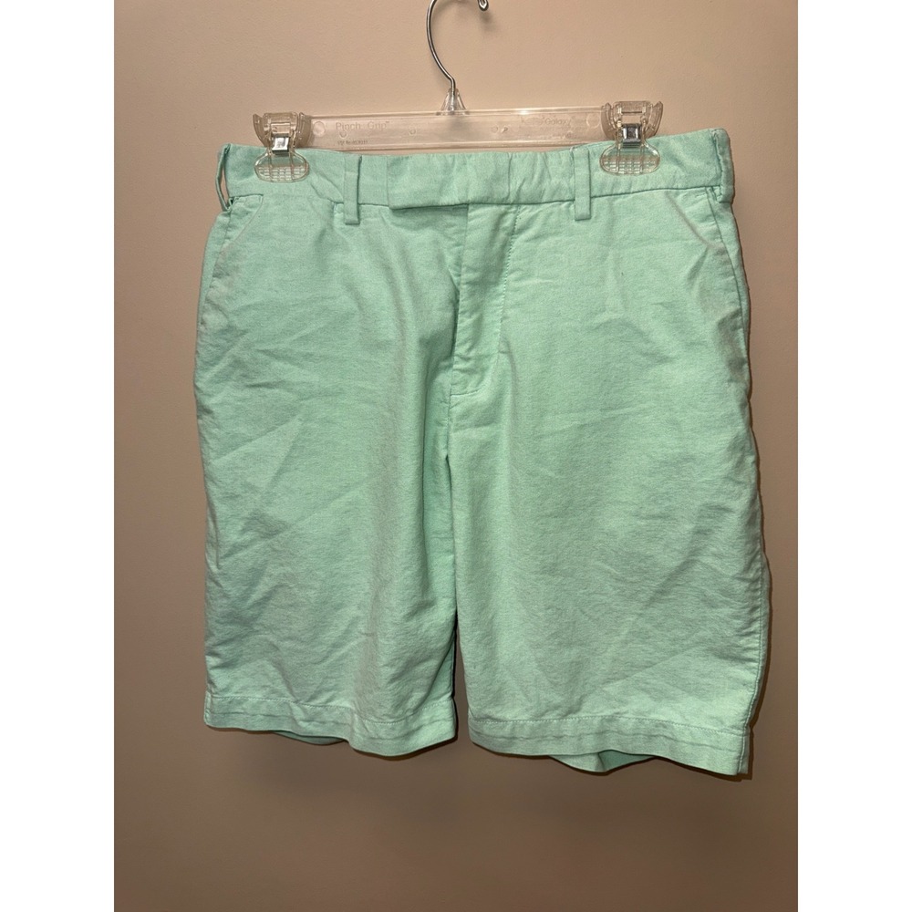 Polo Ralph Lauren Mens Mint Green Oxford Cotton Flat Front Shorts Size 30